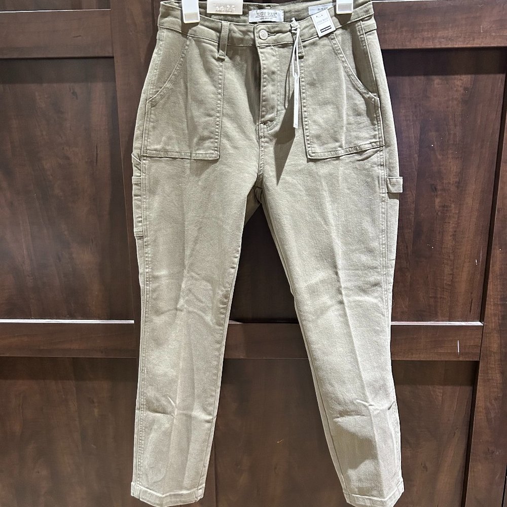 NWT - Judy Blue Olive Utility Jeans Size 9/29